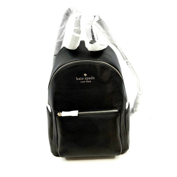 Kate Spade Leila Pebbled Leather Large Dome Backpack Black NEW - Picture 1 of 13